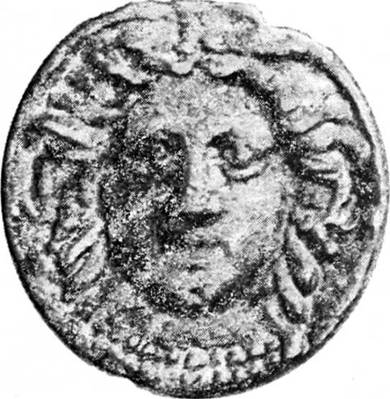 Відлита бронзова монета із зображенням Медузи. Ольвія. ІV ст. до н.е. 