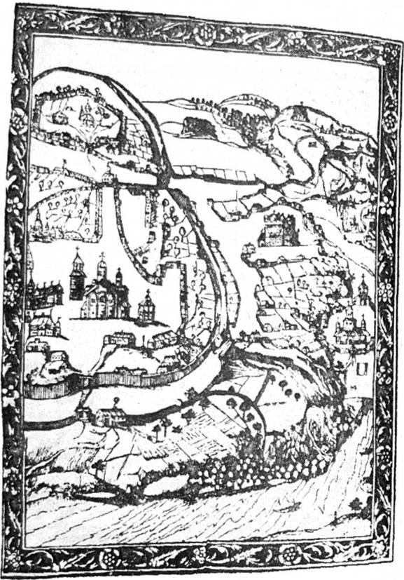 План Києва 1637 р. Гравюра А. Кальнофойського